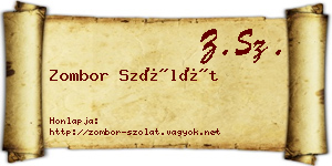 Zombor Szólát névjegykártya